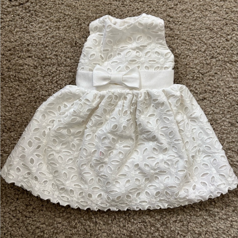 White Eyelet 18” Doll Dress